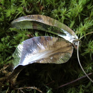 Silver Leaves Jewellery.  Two leaves pendant.