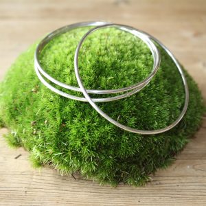 Silver Leaves Jewellery. Silver hallmarked 4mm bangle