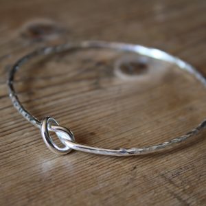 Silver love knot bangle