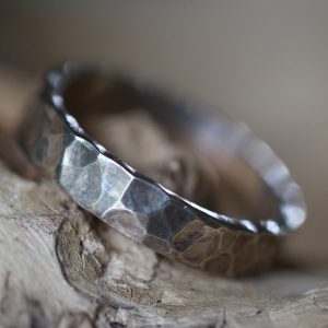 Silver hammered ring