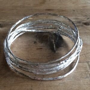 Silver hammered bangle