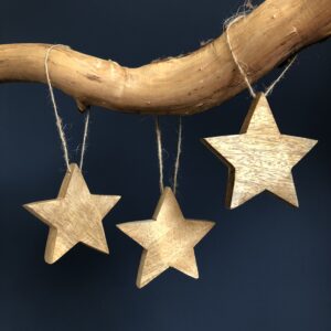Woodbridge hanging stars in mango wood