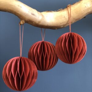 Maddox Bauble, Small Hanging Decoration in Brick Red