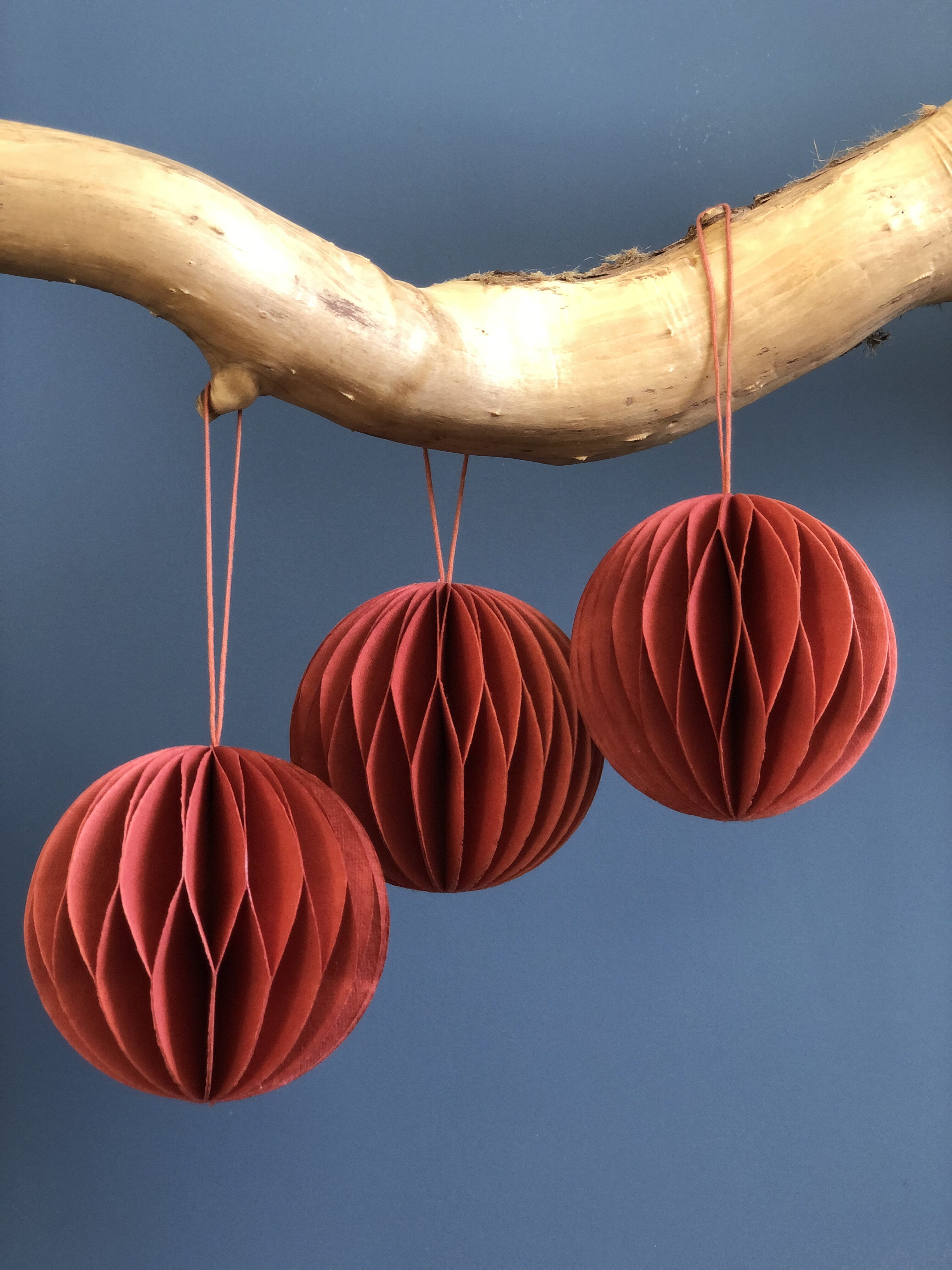 Maddox Bauble, Small Hanging Decoration in Brick Red
