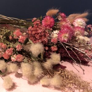 In the pink! A large dried flower bunch in pretty shades of delicate pink.