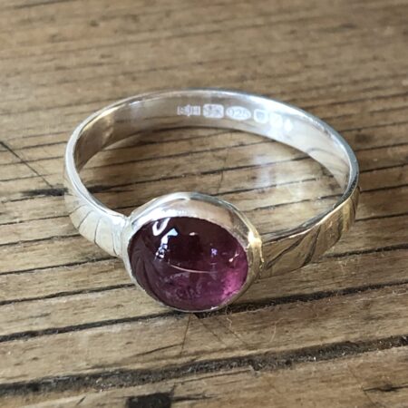 Silver Ring, 925 silver set with a pretty Pink Tourmaline